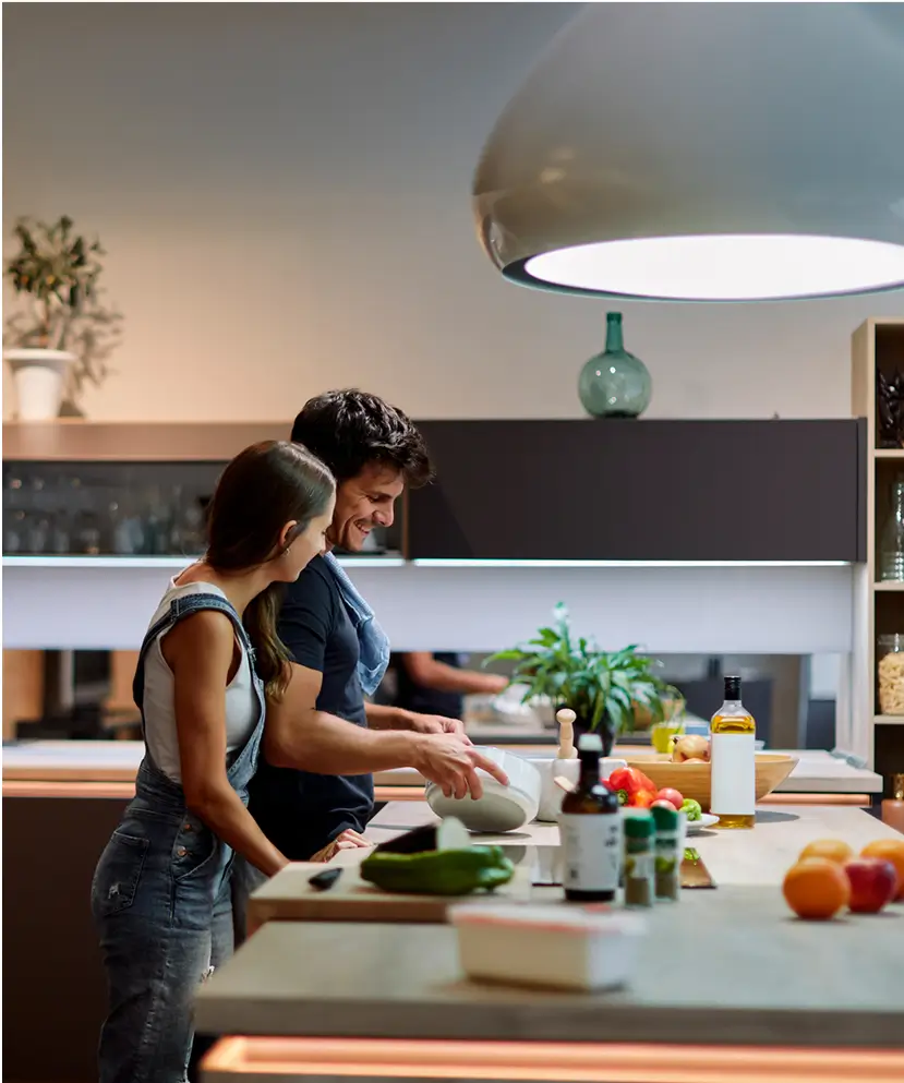 a couple preparing food