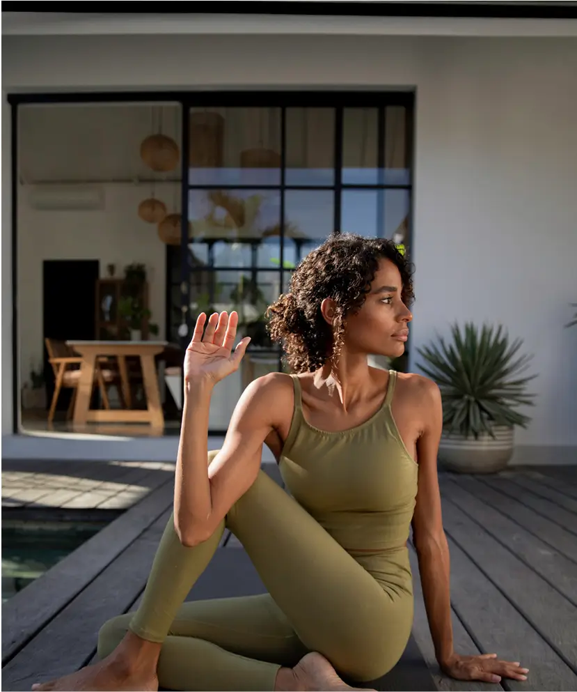 a woman sitting outside