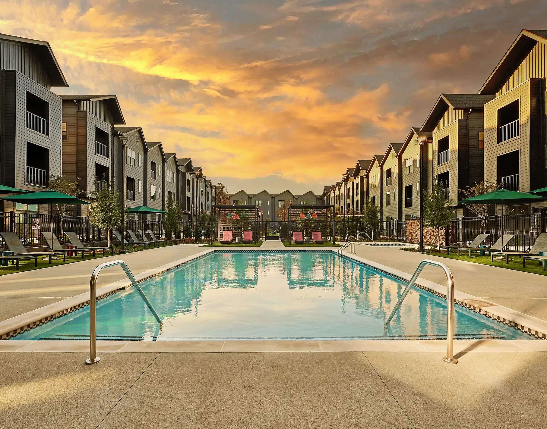 an outdoor swimming pool